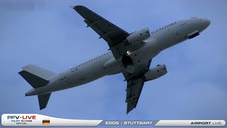 Eurowings Airbus A320 takes off from Stuttgart airport  PFV live airport clips [upl. by Wash95]