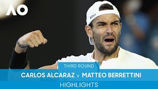 Carlos Alcaraz v Matteo Berrettini Highlights 3R  Australian Open 2022 [upl. by Orag]