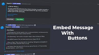 Discord Embed Message Button Tutorial  Sapphire Bot [upl. by Yusem]