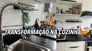 Transformei minha cozinha gastando pouco com pastilhas adesivas da SHOPPE 😍 [upl. by Goebel]