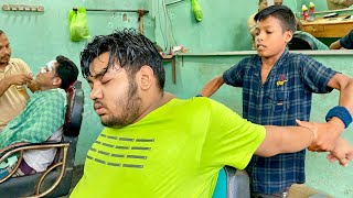 The Best Relaxing ASMR Head Neck Back amp Hands Massage By Small boy💈Kid Barber in Bangladesh 🇧🇩 [upl. by Zinah]