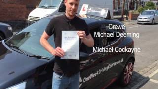 Intensive Driving Courses Crewe Michael Deeming [upl. by Violette]