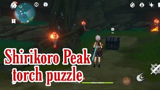 Shirikoro peak torch puzzle  Genshin Impact Tsurumi Island [upl. by Dorlisa]