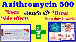 Azithromycin 500 Tablet Uses Sideeffects Precautions in TeluguAzithromycinmcvpharmacy [upl. by Nilyac432]