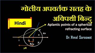 Aplanatic points of a spherical refracting surface in Hindi  H3  Optics [upl. by Asoj]