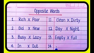 50 Opposite Words In English  Antonyms Words In English  Vocabulary [upl. by Llibyc787]