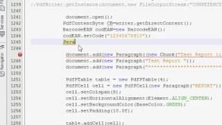 Java prog107 Reports  Itext How to show barcode on your Itext report [upl. by Docilu122]