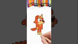 Draw and Color Dusty from Bluey  easy tutorial  trending drawing shorts madeforkidzz [upl. by Phineas]