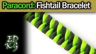 Fishtail Paracord Bracelet Tutorial 2 color weave [upl. by Umeko]