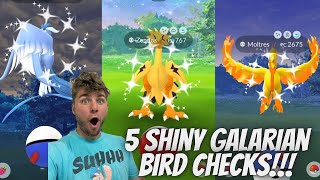 ✨5 SHINY Galarian Bird Checks in Pokemon Go But Did We Get The SHINY✨ [upl. by Deryl]