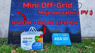 Mini OffGrid  Jeden Solar 400W  LiFePo4 Redodo 12V 100AH  Redodo MPPT 40A  Przetwornica [upl. by Irahk883]