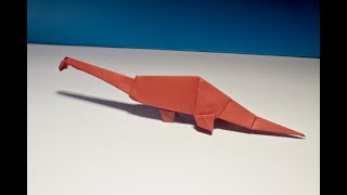 Origami  tanystropheus dinosaur tutorial [upl. by Jorry]