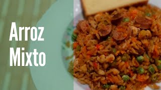 Como hacer ARROZ MIXTO  Receta fácil y rápida [upl. by Anelegna]