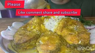 asmr eating fish curryriceoniongreen chilli fishcurry BG Mukbanger [upl. by Follansbee]