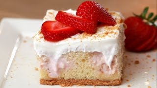 Strawberry Cheesecake Poke Cake [upl. by Akkina]