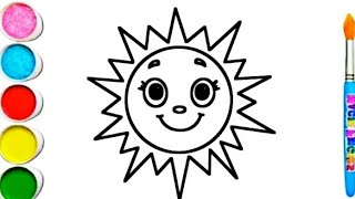 Smiling sun colouring for kids  colour for competition [upl. by Olshausen]