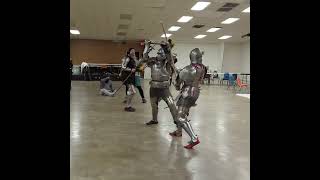 Armored sparring with polehammers armor knights medieval [upl. by Narod913]