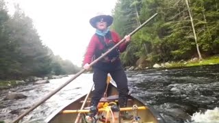 3 Minutes with a Maine Guide 27  Leaning a Canoe while Poling [upl. by Nlycaj209]