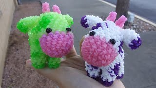 Loomigurumi Big Cow Tutorial Rainbowloom [upl. by Thaddeus]