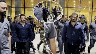 Tight Security For SALMAN KHAN Guards Clear the Way as Bhaijaan Lands in Mumbai  WATCH VIDEO [upl. by Snilloc413]