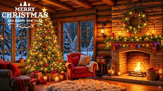 Cozy Christmas Ambience With🎄Relaxing Christmas Music With Snowfall And Crackling Fireplace 🔥 [upl. by Oswald341]