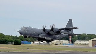 Lockheed Martin MC130J Hercules Commando II USAF departure at RAF Fairford RIAT 2017 AirShow [upl. by Meihar]