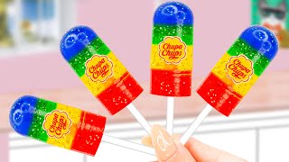 Miniature Rainbow Chupa Chups Popsicles Ice Cream Jelly Candy 🌈🍦 Jelly Desserts by FunFun Cakes [upl. by Notled988]