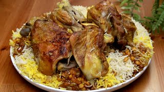 طبخ مجبوس اللحم بهذة الطريقة ستكون طريقتكم المفضلة Cooking Arabian mutton and rice recipe Majboos [upl. by Romina158]