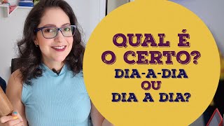 Qual é o certo quotDiaadiaquot com hífen ou quotdia a diaquot sem hífen [upl. by Longfellow]