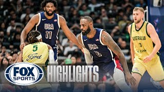 Australia vs United States Highlights  USA Basketball Showcase [upl. by Ilehs]