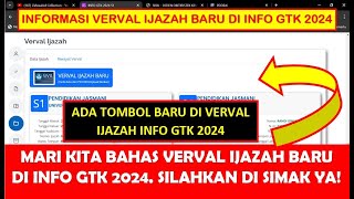 PEMBAHASAN VERVAL IJAZAH BARU INFO GTK 2024 UNTUK DAPODIK 2025 [upl. by Papst]