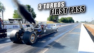 NEW 67 Powerstroke Dragster Triple Turbo and all the FUEL SETUP  FIRST PASSES [upl. by Reggy552]