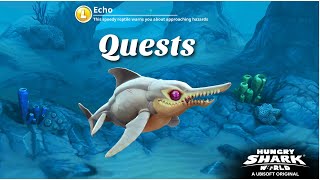 Hungry Shark World  Echo Shark Quest Eat 1 Elusive Kempy Foot [upl. by Hillard976]