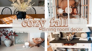 COZY FALL RUSTIC MODERN FARMHOUSE DINING ROOM DECOR 🍂 FALL 2021 DECORATE WITH ME [upl. by Orelee]