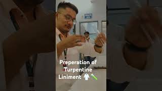 To prepare of Turpentine Liniment experiment science scienceexperiment [upl. by Elburt234]