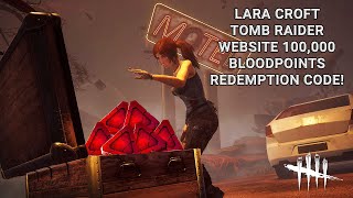 Dead By Daylight 100K Bloodpoints Code from Lara Croft Tomb Raider Website🏃‍♀️🧗‍♀️🏹🔍 [upl. by Mortie]