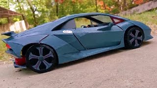 How to make Lamborghini car with cardboard  Lamborghini Sesto Elemento  diy cardboard car [upl. by Petrick41]