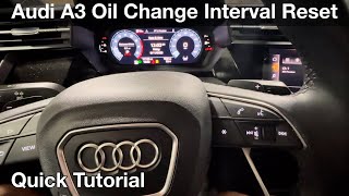 2022 Audi A3 How to reset oil life reminder  service interval reset  oil change interval [upl. by Hernando]