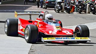 Gilles Villeneuve 1979 Ferrari 312 T4 driven by Renè Arnoux  CRAZY Modena Streets and city centre [upl. by Nwahsauq]