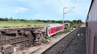 12841 Coromandel SF Express crossing Kavaraipettai Bagmati Express Accident Site indianrailways [upl. by Comfort565]