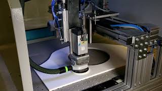 Sanding and polishing of a contour panel with window cutout  Gottschild portal robot HBS 2600 C [upl. by Adnawt]