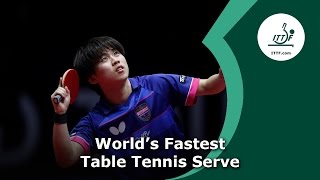 Worlds Fastest Table Tennis Serve [upl. by Dagmar203]