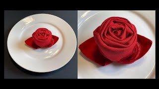 DIY How to Fold a Cloth Napkin Into a Rose Shape MadebyFate 545 [upl. by Martina456]