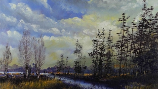 February Marsh  Time Lapse Painting [upl. by Nossah]