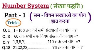 Number System  संख्या पद्धति 1  Math Tricks  For SSC CGL BANK PO  Railway CTET etc [upl. by Adnalahs]