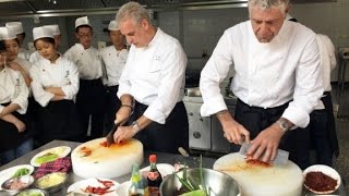 Bourdain and Ripert get schooled in Sichuan cuisine [upl. by Hepsoj]