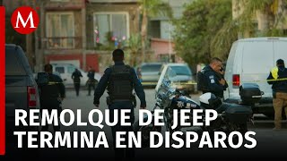 Atacan a balazos a dos policías por remolcar un Jeep en Tijuana uno resultó herido [upl. by Nosecyrb]