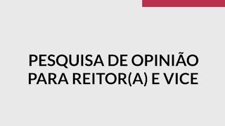 Pesquisa de opinião para reitoria da FURG saiba como participar [upl. by Nerad645]