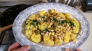 Técnica Culinaria para preparar una Coliflor con Cúrcuma y al Estilo Polaco Receta Vegetariana [upl. by Avictor910]