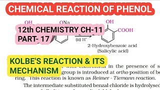 12th Chemistry Ch11Part17Kolbes reactionreaction with zinc dust amp oxidationStudy with Farru [upl. by Celene]